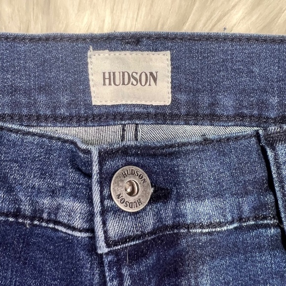 👖|•HUDSON•| Dark Wash Raw Hem Tapered Leg Jeans Size 34👖 - Picture 5 of 8